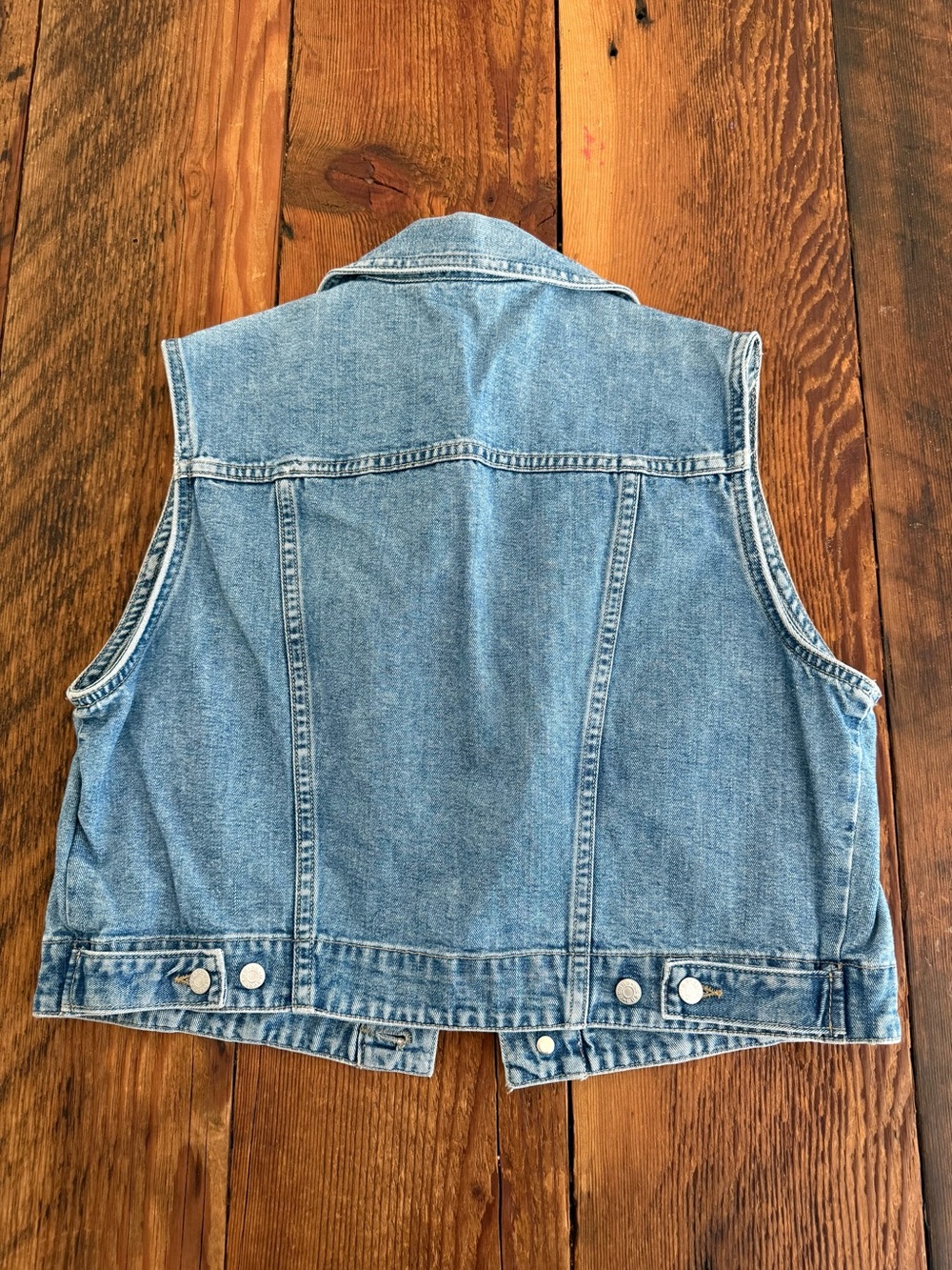 VINTAGE Guess Light Blue Denim Sleeveless vest - Picture 2 of 5